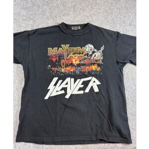 Vintage Slayer Band T Shirt Mens Size Large Manson BFMV Cannibal Corpse 2000s